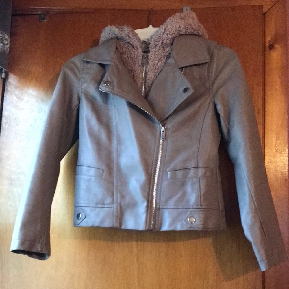CoffeeShop girls leather like jacket